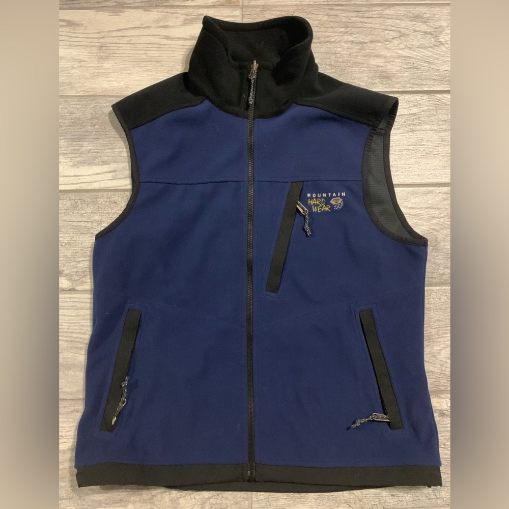 Mountain Hardwear Blue Black Fleece Windstopper Vest Size Medium